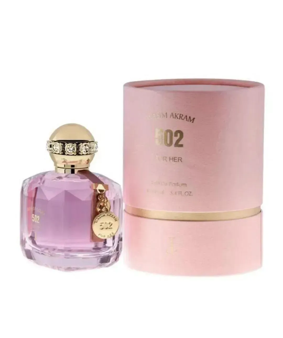 502 Wasim Akram Perfume for Women Pink Glass Bottle