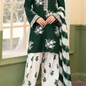 3 Pcs Women's Unstitched Embroidered Suit
