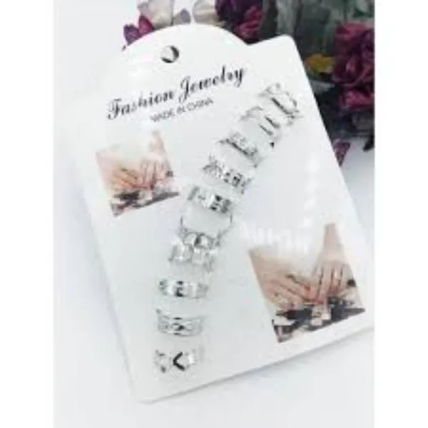 10Pcs Adjustable Black Gold Silver Rings Set for Men Women - Image 3