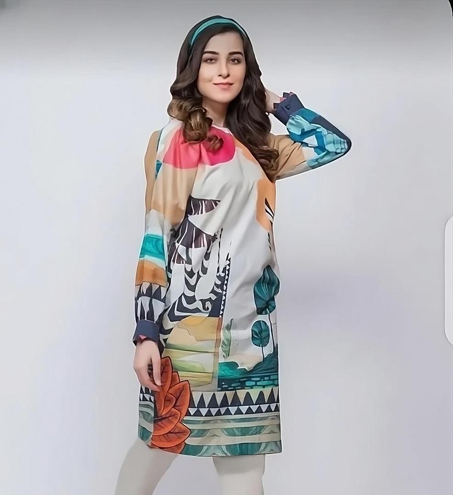 Swiss Lawn Printed Shirt for Women Summer Casual Wear