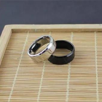 Titanium Wedding Rings Black Silver 2 Pack - Image 3