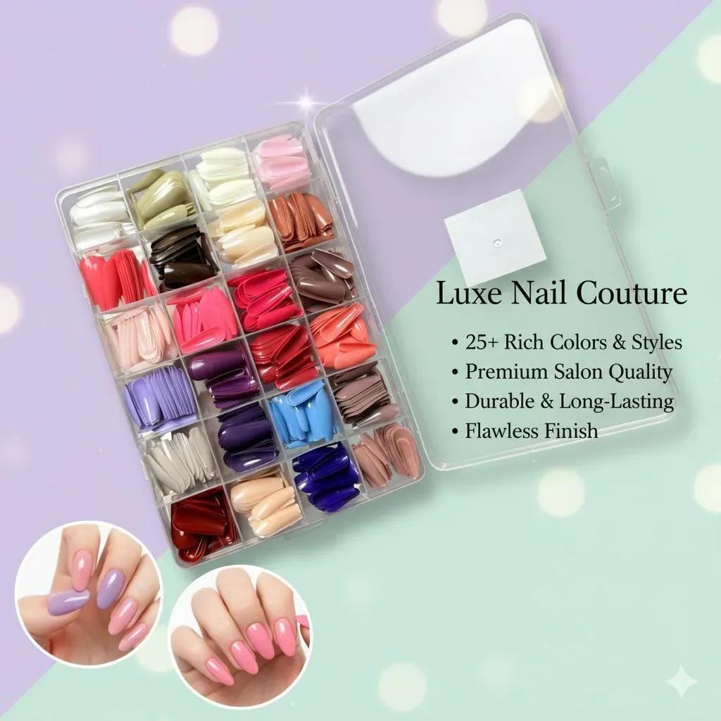 Nail Tips Set 24 Colors Professional Salon Quality - Image 4