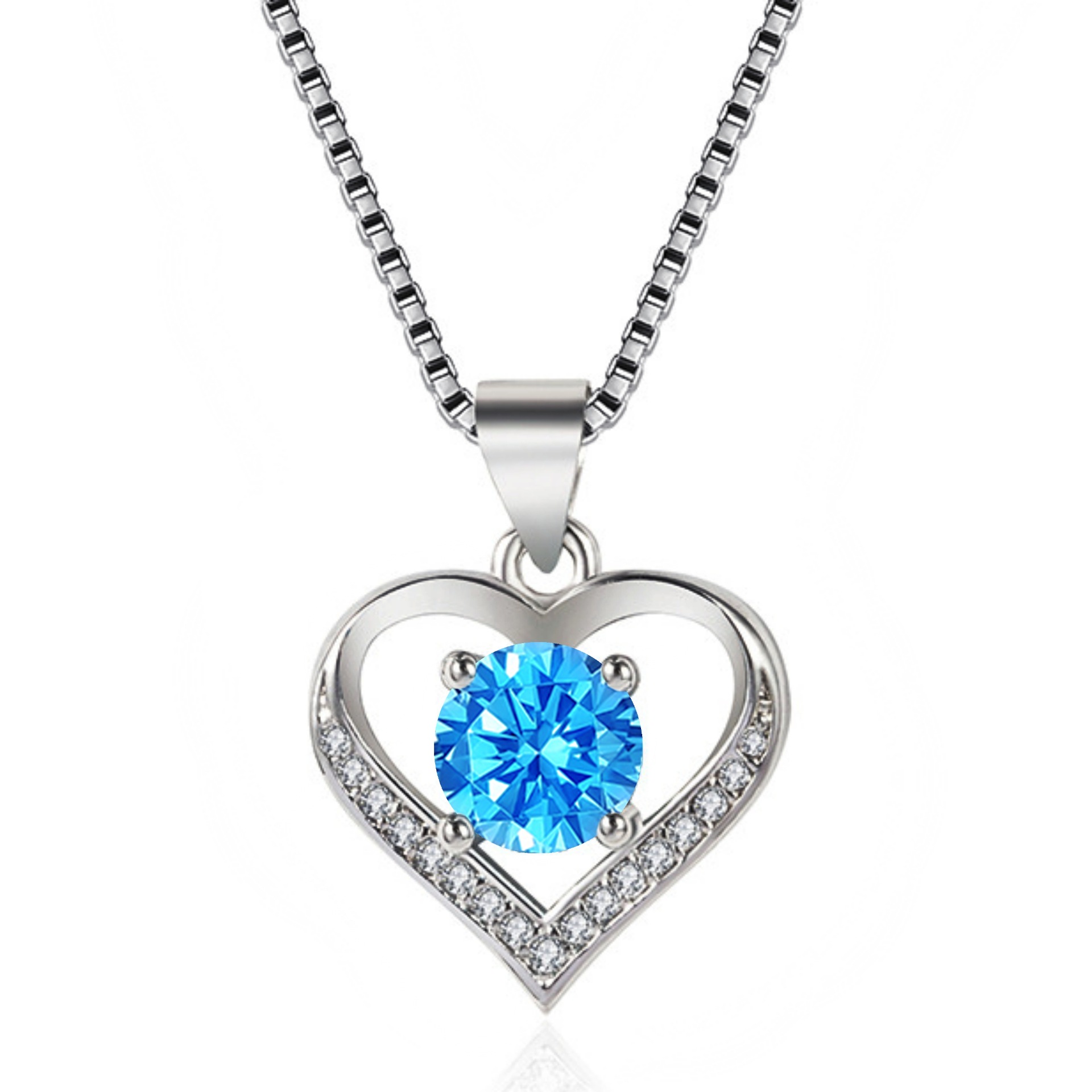 Silver Heart Pendant Necklace Korean Style Daily Wear - Image 4