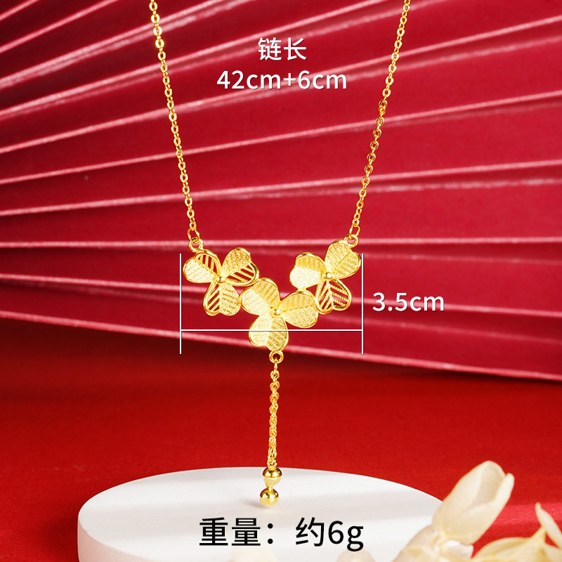 Gold Flower Necklace for Women Wedding Retro Style - Image 10