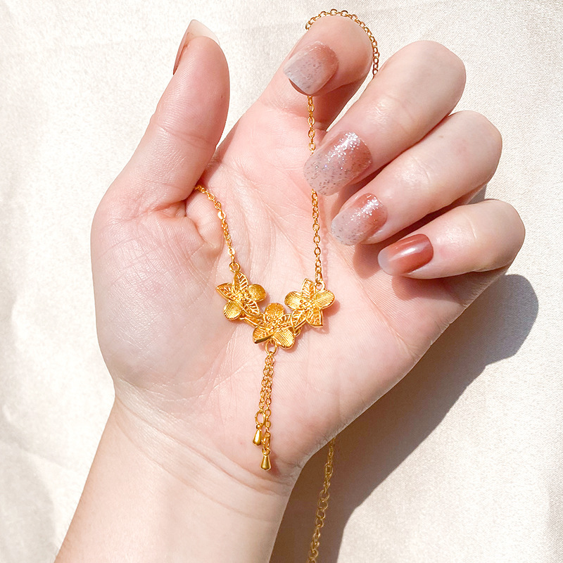 Gold Flower Necklace for Women Wedding Retro Style - Image 25