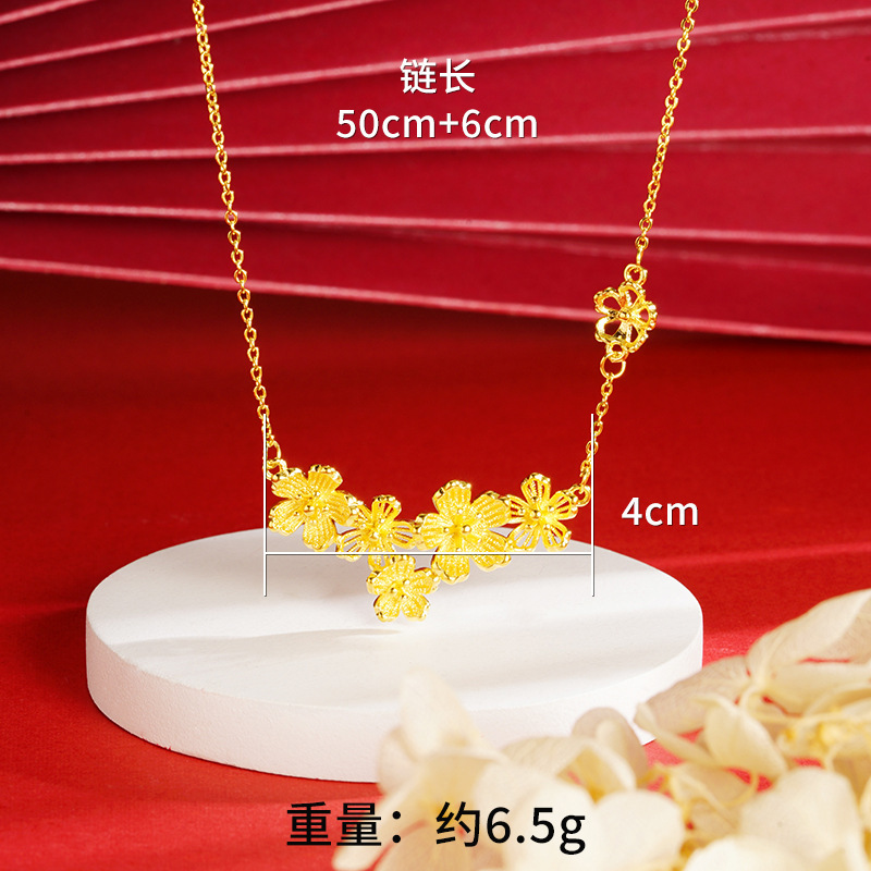 Gold Flower Necklace for Women Wedding Retro Style - Image 6