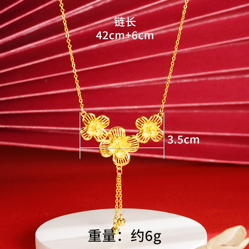 Gold Flower Necklace for Women Wedding Retro Style - Image 7