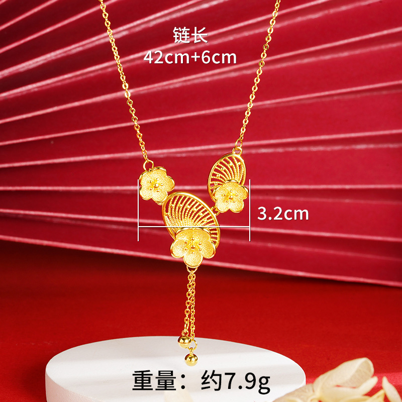 Gold Flower Necklace for Women Wedding Retro Style - Image 8