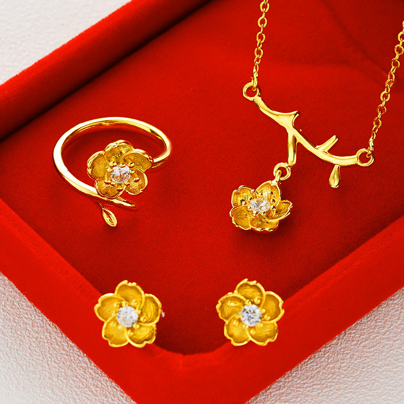 Gold Plated Daisy Jewelry Set for Women - Image 5